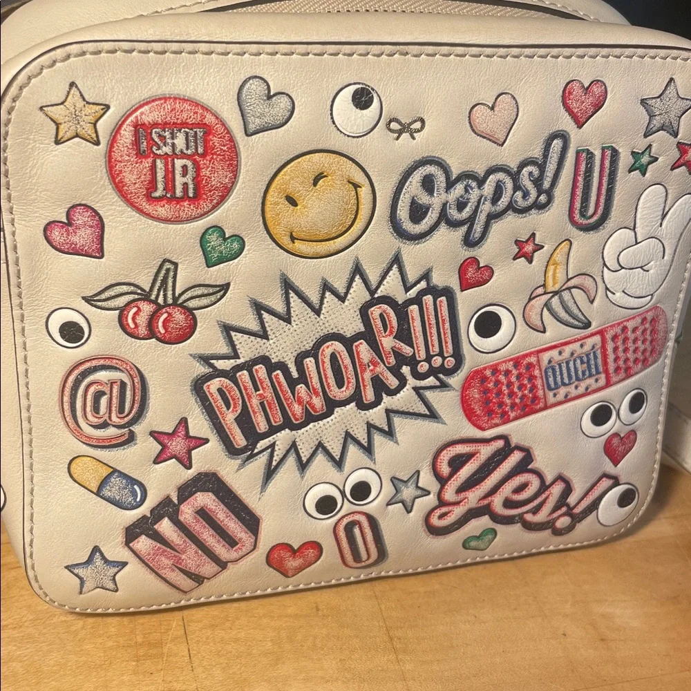 Anya Hindmarch All Over Stickers Comic Crossbody Bag ! - Picture 2 of 12